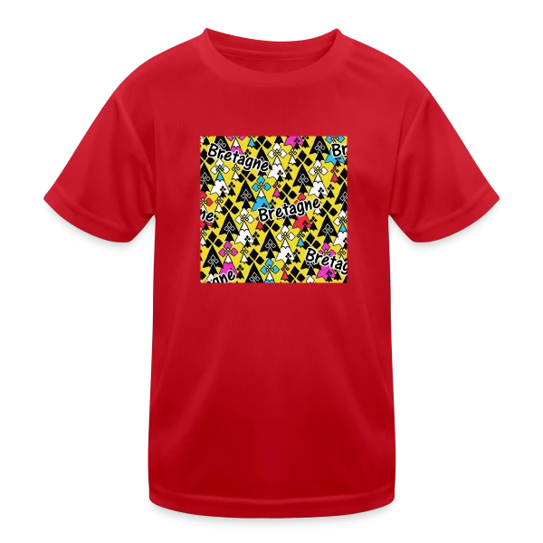 Motif Pop Art Bretagne sur T-shirt sport Enfant