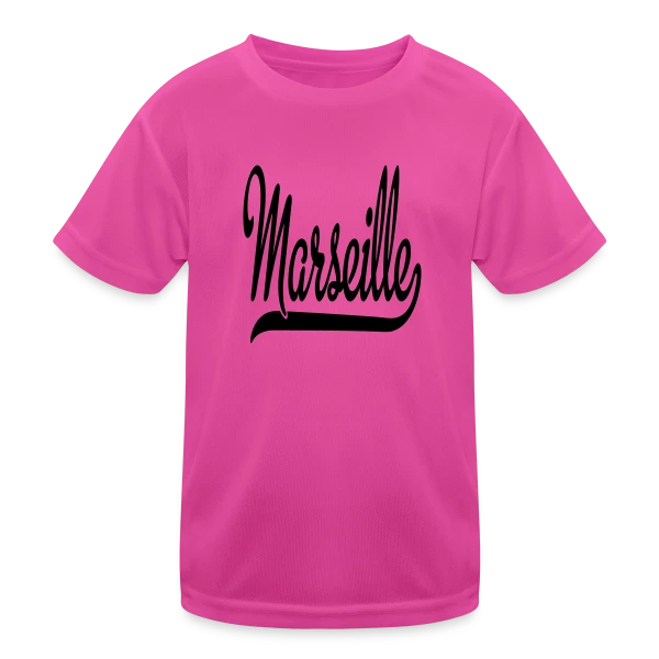 Marseille Calligraphie Élégante sur T-shirt sport Enfant