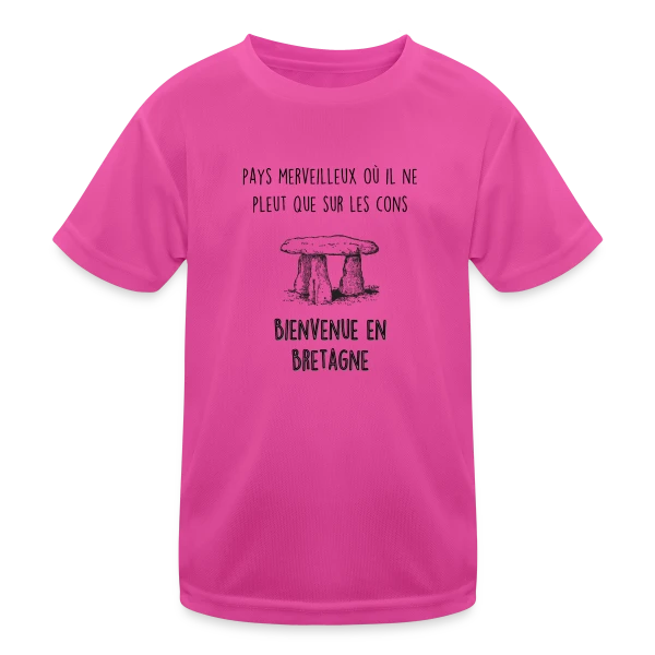 Bretagne Dolmen Humour sur T-shirt sport Enfant