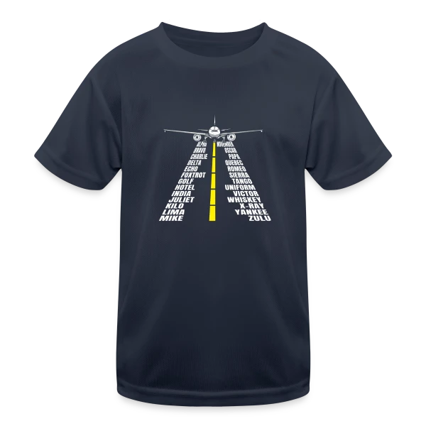 Avion Piste Atterrissage sur T-shirt sport Enfant