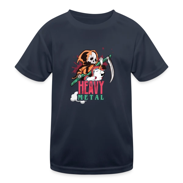 Squelette Guitariste Heavy Metal sur T-shirt sport Enfant