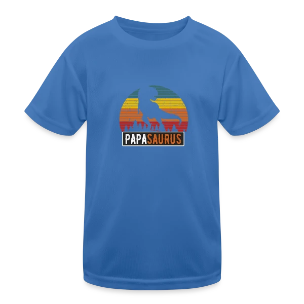 'PapaSaurus Rex' - Humour Dinosaure Rétro pour Papa sur T-shirt sport Enfant