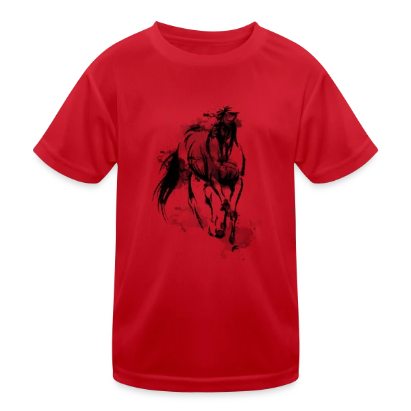 Cheval Galop Aquarelle sur T-shirt sport Enfant