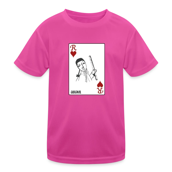 Guignol Roi de Cœur sur T-shirt sport Enfant
