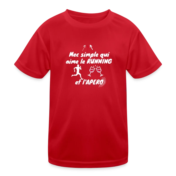 Mec Simple Aime Running et Apéro - Cadeau Runner Humour sur T-shirt sport Enfant