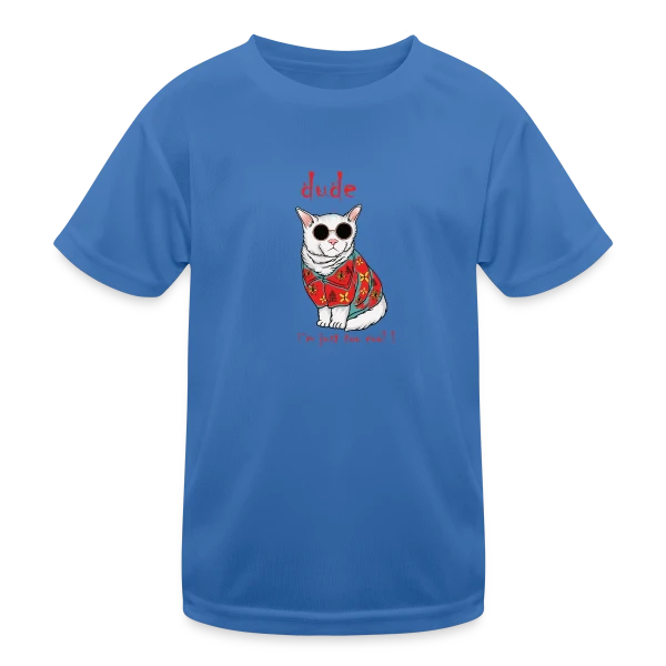 Chat Cool Hawaïen sur T-shirt sport Enfant