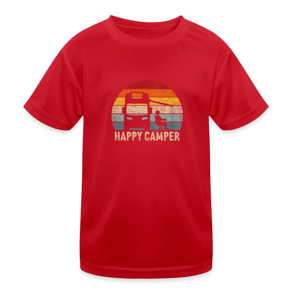 Campeur Rétro en Van sur T-shirt sport Enfant