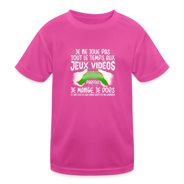 Humour Gamer: 'Je ne joue pas tout le temps' sur T-shirt sport Enfant