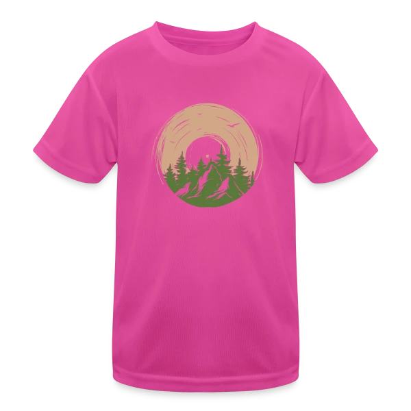Vinyle Nature Aventure Montagne sur T-shirt sport Enfant