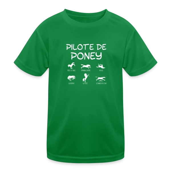Pilote de Poney Stylisé sur T-shirt sport Enfant