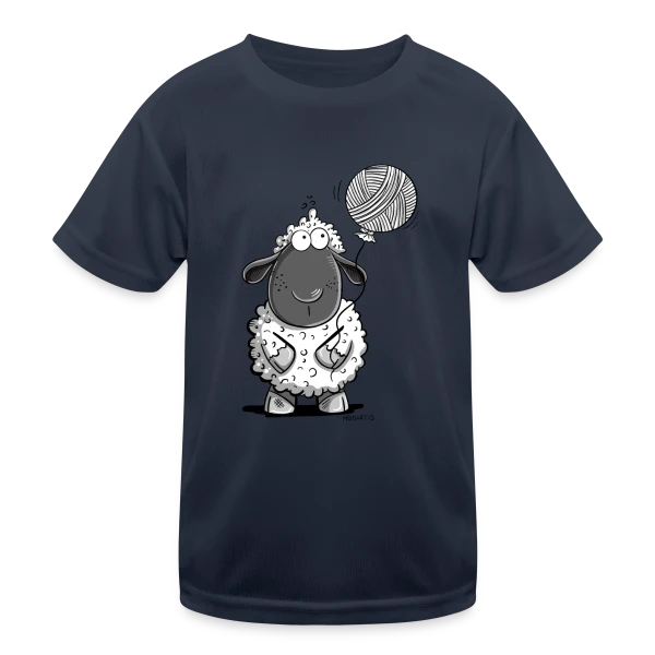 Mouton Loufoque et son Ballon de Laine sur T-shirt sport Enfant