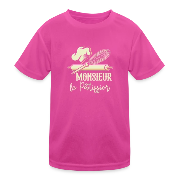 Monsieur Le Pâtissier - Passion Gâteaux & Humour sur T-shirt sport Enfant