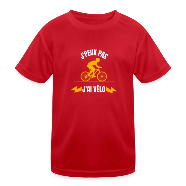 Je Peux Pas J'ai Vélo sur T-shirt sport Enfant
