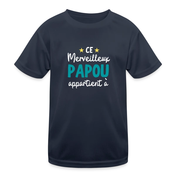 Mon Merveilleux Papou Appartient À (personnalisé) sur T-shirt sport Enfant