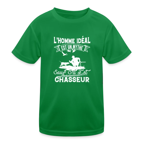 L'Homme Idéal est Chasseur : Un Mythe Réel ! sur T-shirt sport Enfant