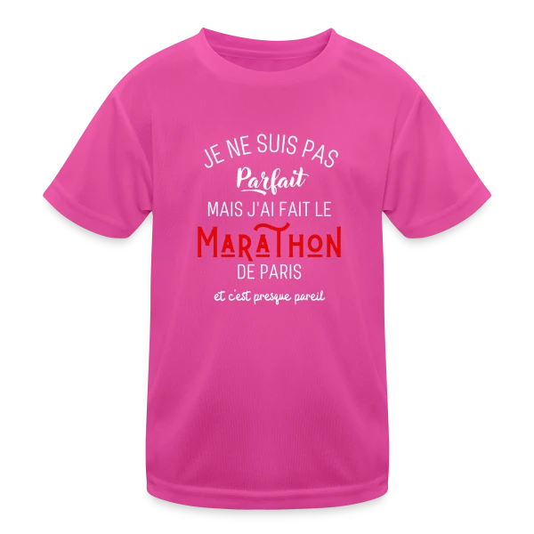 Marathon Paris Humour sur T-shirt sport Enfant