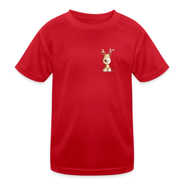 Petit renne de Noël "Ho Ho Ho" - Modartis sur T-shirt sport Enfant