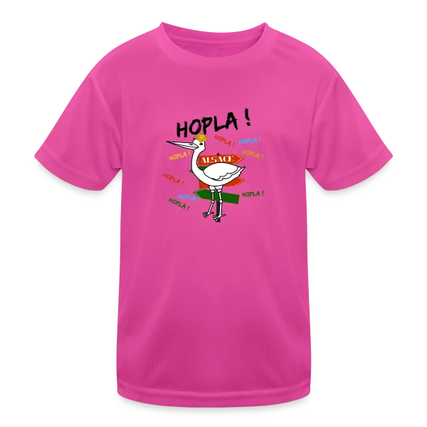 Cigogne Hopla Alsace sur T-shirt sport Enfant