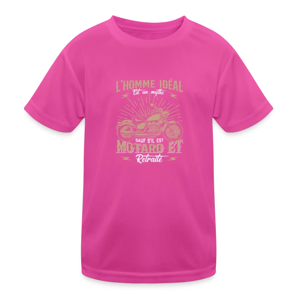 Motard L'Homme Idéal - Humour Moto Biker sur T-shirt sport Enfant