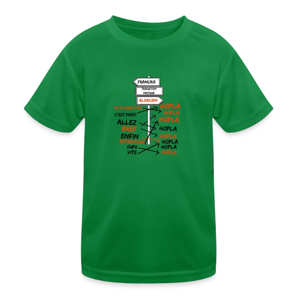 Traduction Alsacien Hopla sur T-shirt sport Enfant
