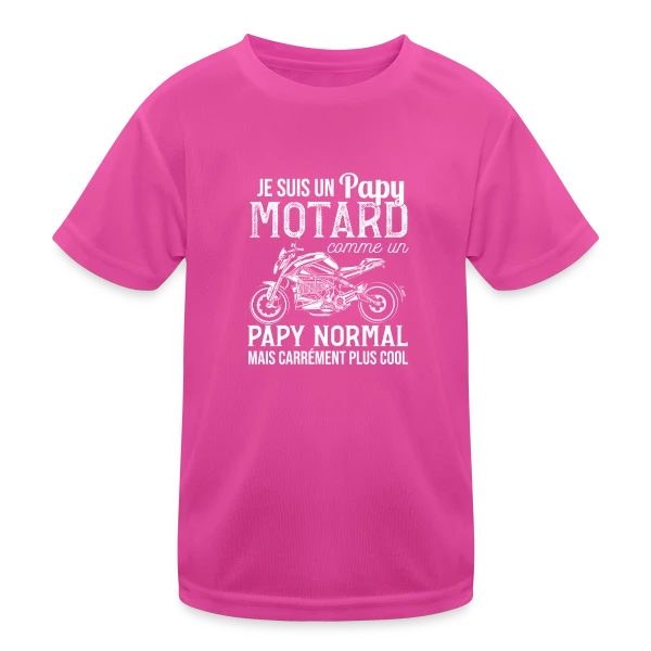 Papy Motard Cool : Comme un Papy Normal, Mais en Mieux ! sur T-shirt sport Enfant
