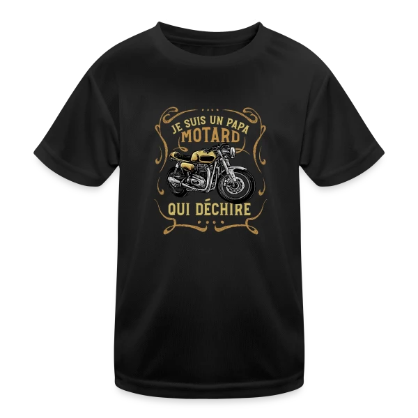 Papa Motard Qui Déchire - Cadeau Humour Moto sur T-shirt sport Enfant