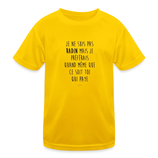Non, Je Ne Suis Pas Radin - T-shirt Humour sur T-shirt sport Enfant