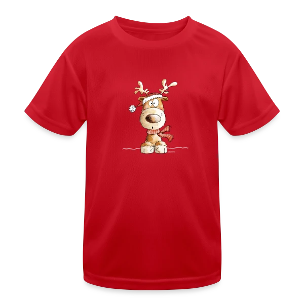 Renne de Noël Rigolo Ho Ho Ho ! sur T-shirt sport Enfant