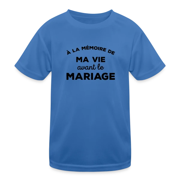 Adieu Vie de Célibataire sur T-shirt sport Enfant