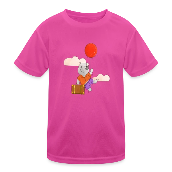 Rhinocéros Volant Ballon sur T-shirt sport Enfant