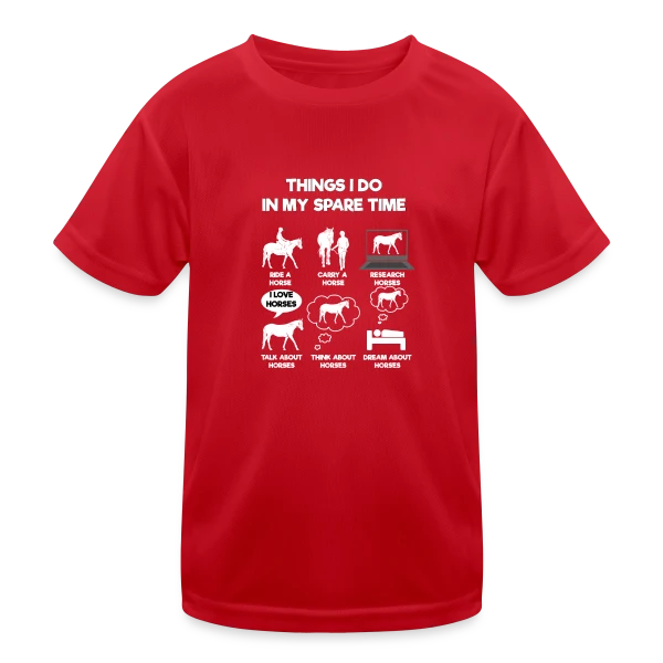 Mes Passions : Écran et Chevaux sur T-shirt sport Enfant