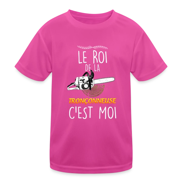 Le Roi de la Tronçonneuse - Humour Bûcheron Forêt sur T-shirt sport Enfant