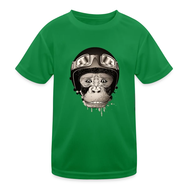 Chimpanzé Motard Rétro – L'Aventure à Deux Roues sur T-shirt sport Enfant
