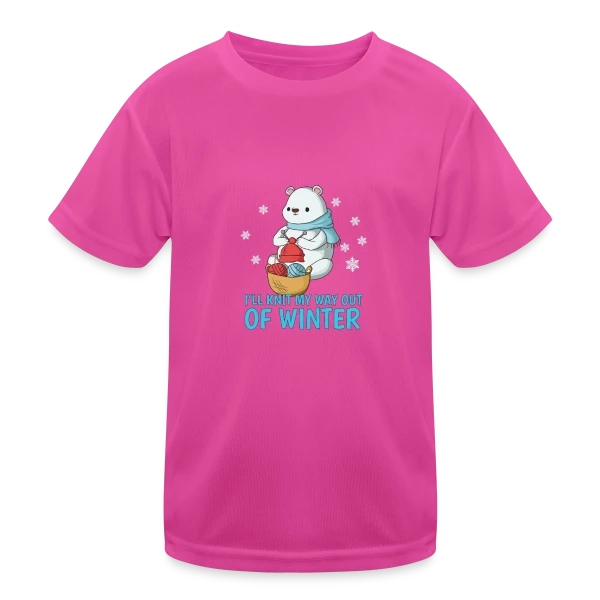Ours Polaire Tricote l'Hiver sur T-shirt sport Enfant