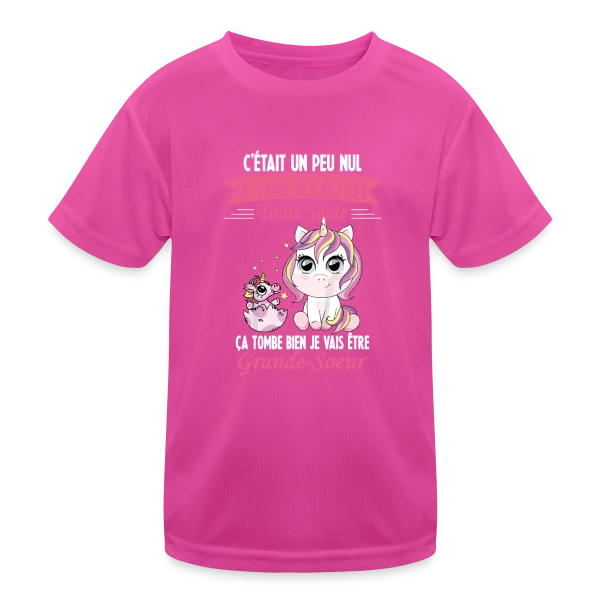 Future Grande Sœur Licorne sur T-shirt sport Enfant