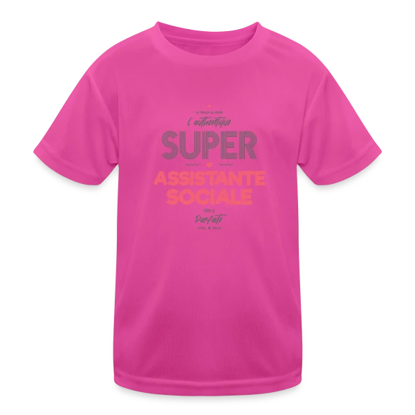 L'Authentique Super Assistante Sociale sur T-shirt sport Enfant