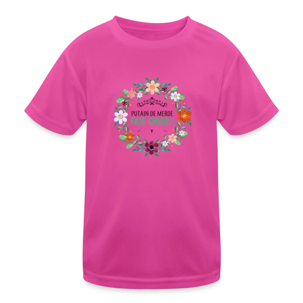 Coup de Gueule Fleuri sur T-shirt sport Enfant