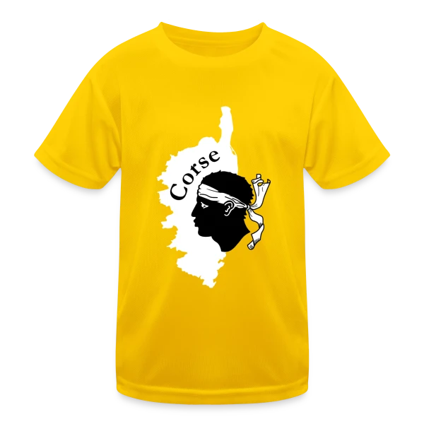 Tête de Maure Corse Texte sur T-shirt sport Enfant