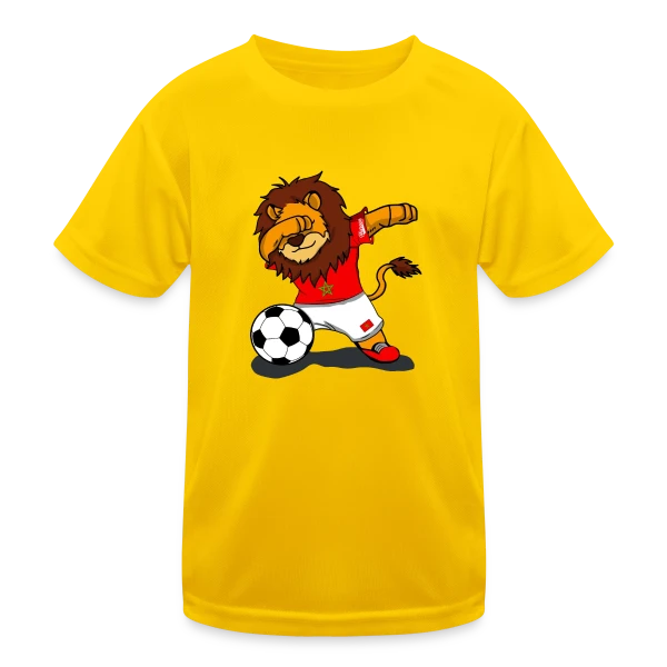 Lion Marocain Foot Dab sur T-shirt sport Enfant