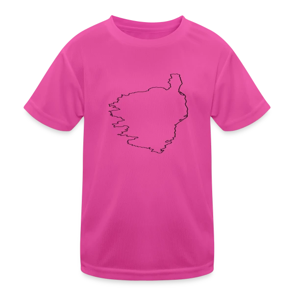 Contour Carte Corse sur T-shirt sport Enfant