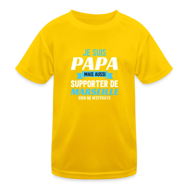 Papa Supporter Marseillais sur T-shirt sport Enfant