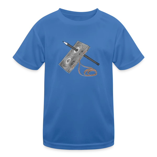 Cassette et Crayon Esquisse sur T-shirt sport Enfant