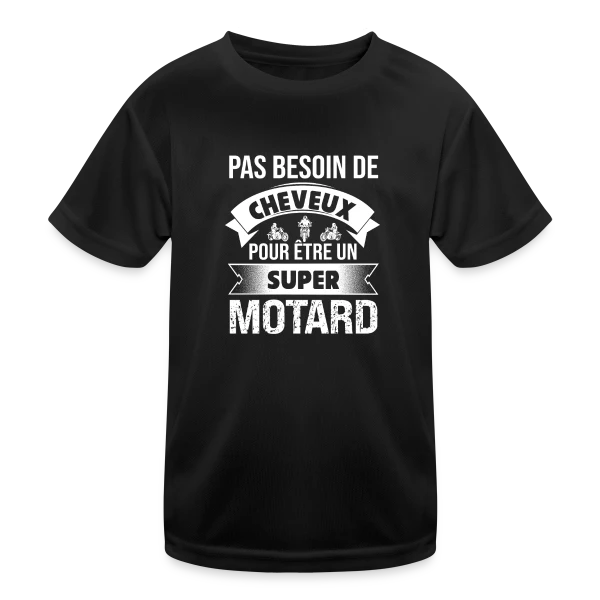 Motard Chauve : Pas Besoin de Cheveux pour Être Super ! sur T-shirt sport Enfant