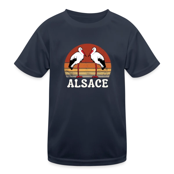 Cigognes Alsace Rétro Sunset sur T-shirt sport Enfant