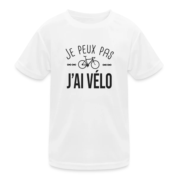 Je Peux Pas J'ai Vélo - Humour Cycliste sur T-shirt sport Enfant