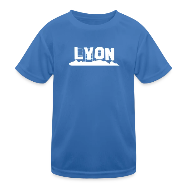 Lyon Texte Blanc Classique sur T-shirt sport Enfant