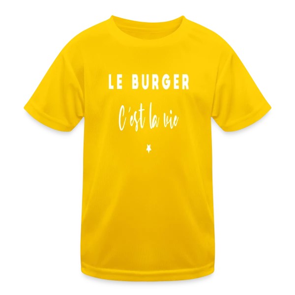 Le Burger, C'est la Vie : Passion Gourmande sur T-shirt sport Enfant