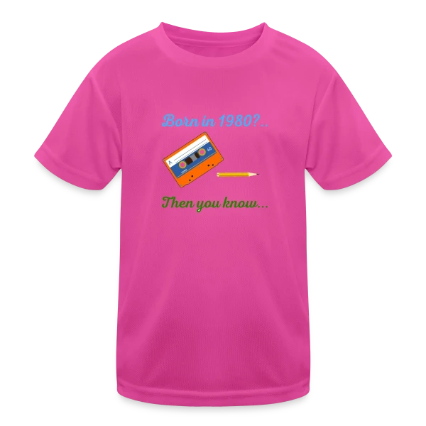 Né en 1980 Cassette sur T-shirt sport Enfant