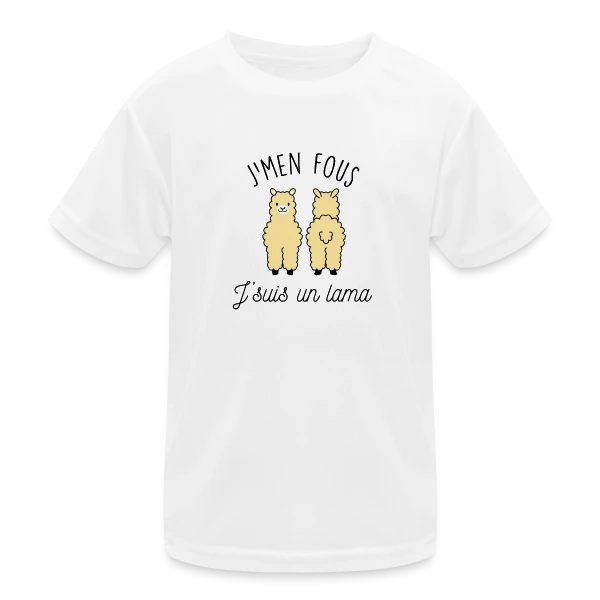 "J'men fous j'suis un lama" - Humour Décalé sur T-shirt sport Enfant