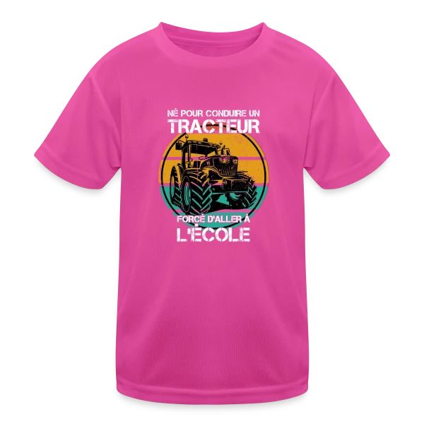 Né pour le Tracteur: Humour Agricole sur T-shirt sport Enfant